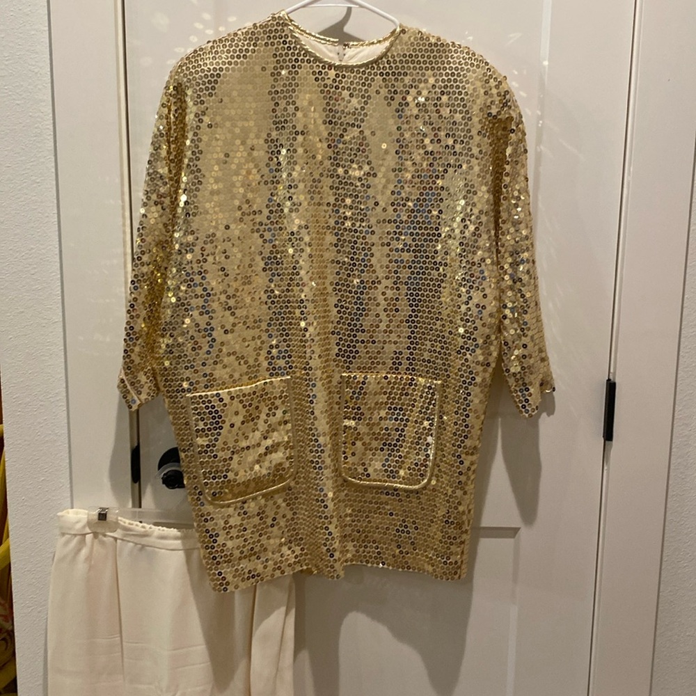 William‎ Pearson Sequin Top with Cream Colored Skirt.